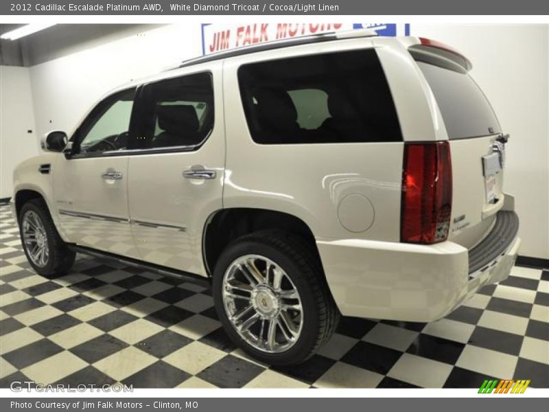 White Diamond Tricoat / Cocoa/Light Linen 2012 Cadillac Escalade Platinum AWD