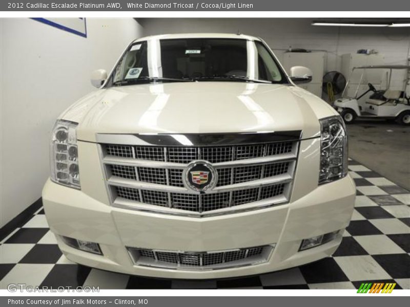 White Diamond Tricoat / Cocoa/Light Linen 2012 Cadillac Escalade Platinum AWD