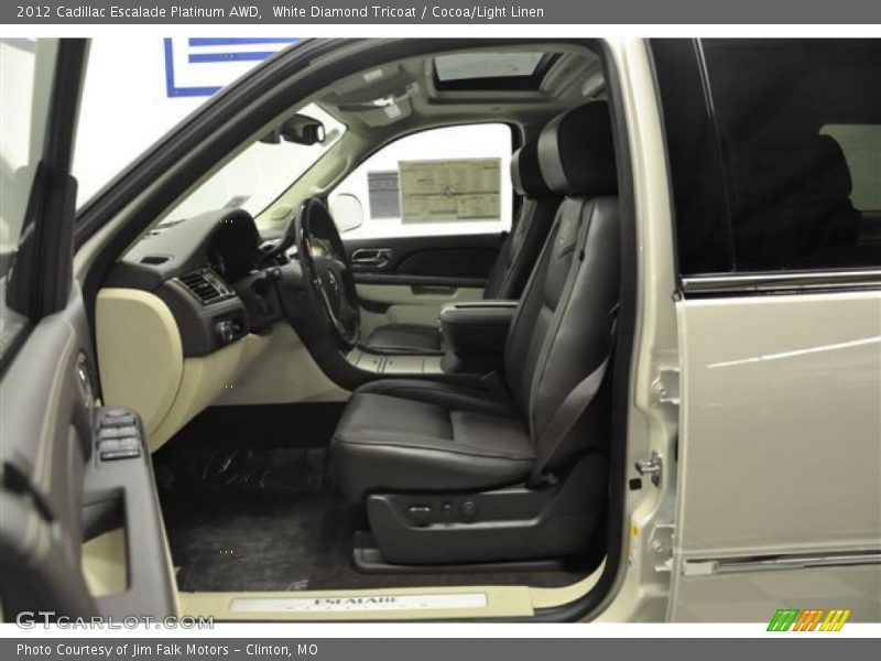 White Diamond Tricoat / Cocoa/Light Linen 2012 Cadillac Escalade Platinum AWD