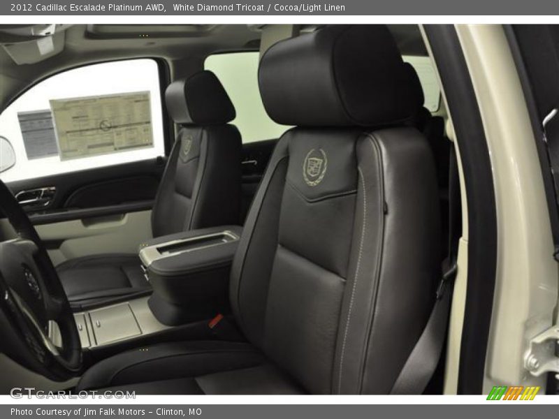 White Diamond Tricoat / Cocoa/Light Linen 2012 Cadillac Escalade Platinum AWD