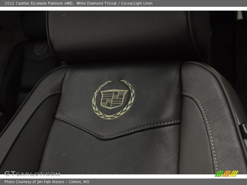 White Diamond Tricoat / Cocoa/Light Linen 2012 Cadillac Escalade Platinum AWD