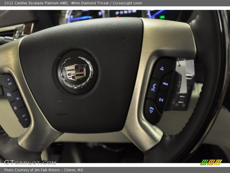 White Diamond Tricoat / Cocoa/Light Linen 2012 Cadillac Escalade Platinum AWD
