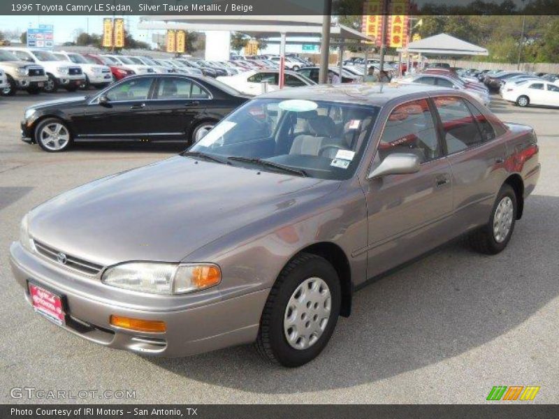 Silver Taupe Metallic / Beige 1996 Toyota Camry LE Sedan