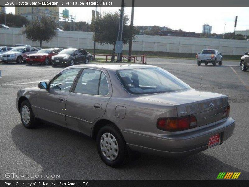 Silver Taupe Metallic / Beige 1996 Toyota Camry LE Sedan