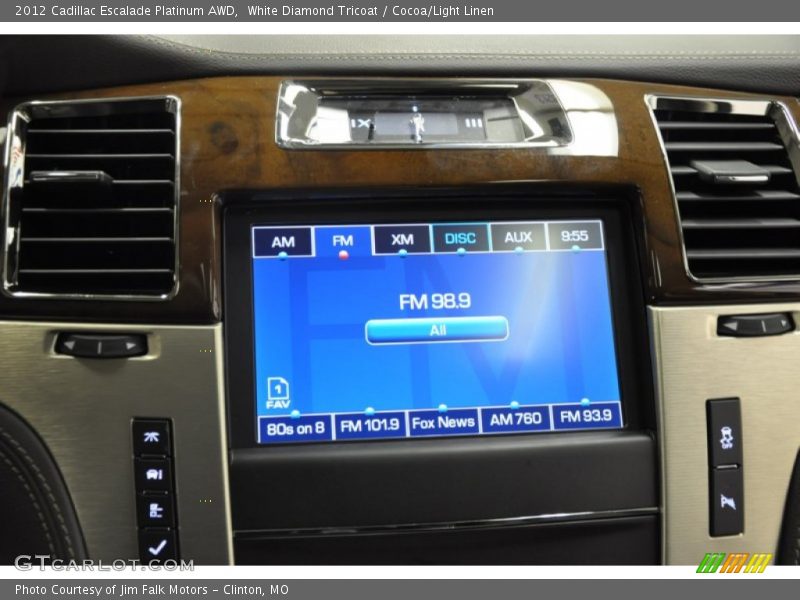 White Diamond Tricoat / Cocoa/Light Linen 2012 Cadillac Escalade Platinum AWD