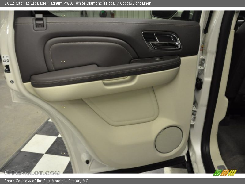White Diamond Tricoat / Cocoa/Light Linen 2012 Cadillac Escalade Platinum AWD