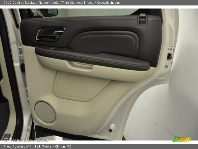 White Diamond Tricoat / Cocoa/Light Linen 2012 Cadillac Escalade Platinum AWD