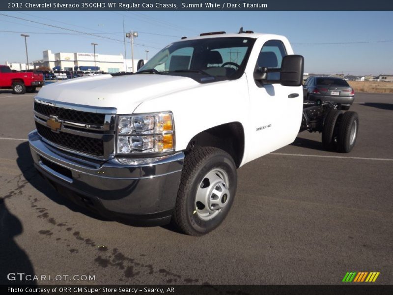 Front 3/4 View of 2012 Silverado 3500HD WT Regular Cab Chassis