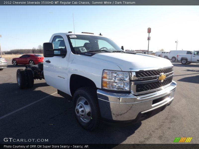Summit White / Dark Titanium 2012 Chevrolet Silverado 3500HD WT Regular Cab Chassis