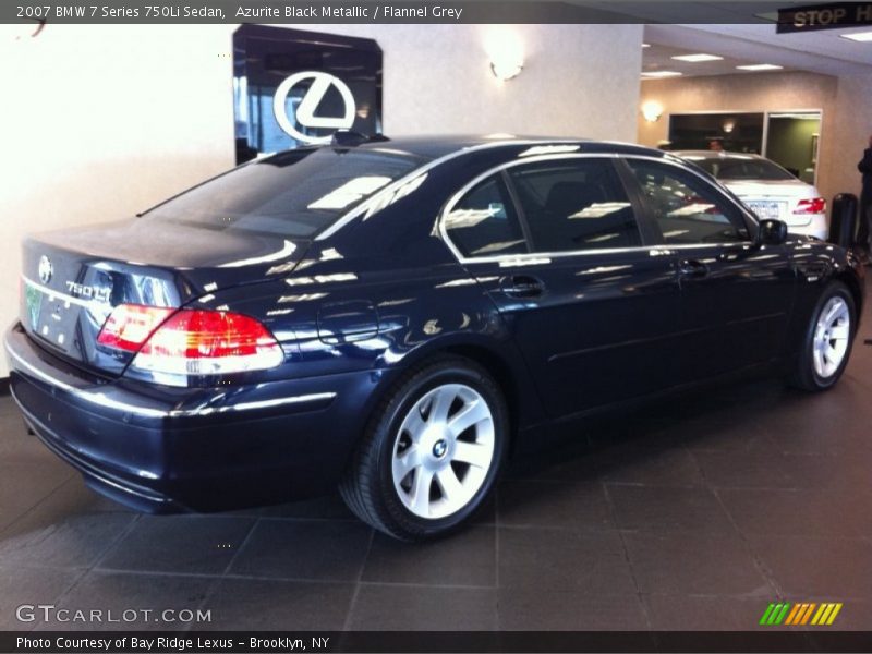 Azurite Black Metallic / Flannel Grey 2007 BMW 7 Series 750Li Sedan