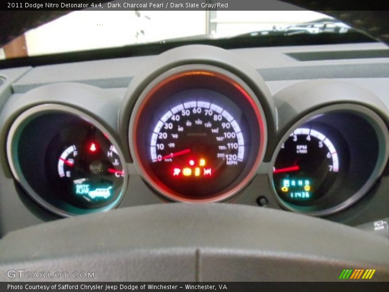 Dark Charcoal Pearl / Dark Slate Gray/Red 2011 Dodge Nitro Detonator 4x4