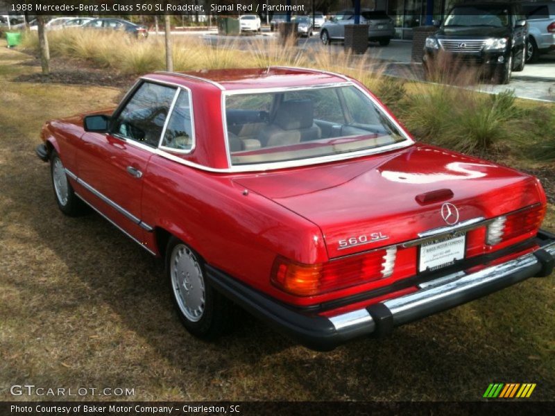 Signal Red / Parchment 1988 Mercedes-Benz SL Class 560 SL Roadster