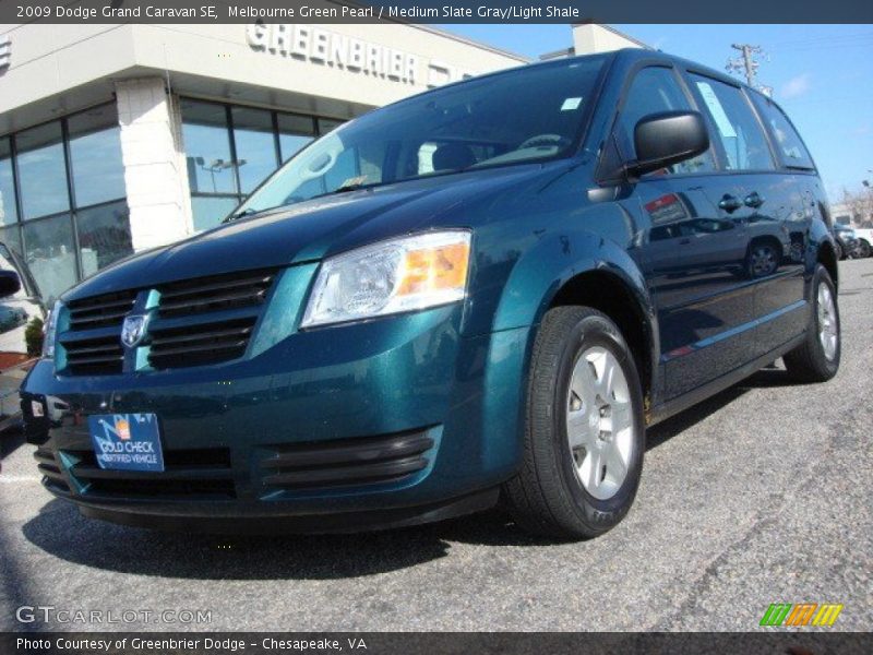 Melbourne Green Pearl / Medium Slate Gray/Light Shale 2009 Dodge Grand Caravan SE