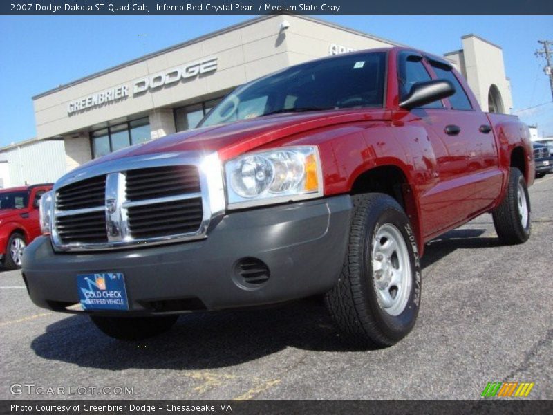 Inferno Red Crystal Pearl / Medium Slate Gray 2007 Dodge Dakota ST Quad Cab