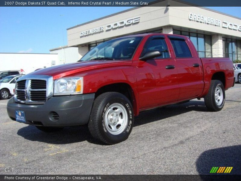 Inferno Red Crystal Pearl / Medium Slate Gray 2007 Dodge Dakota ST Quad Cab