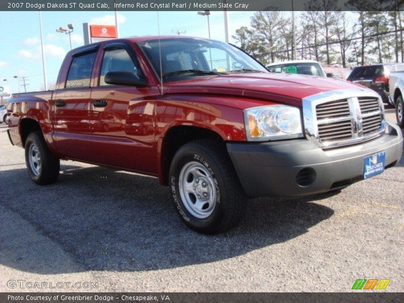 Inferno Red Crystal Pearl / Medium Slate Gray 2007 Dodge Dakota ST Quad Cab