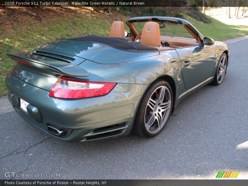 Malachite Green Metallic / Natural Brown 2008 Porsche 911 Turbo Cabriolet