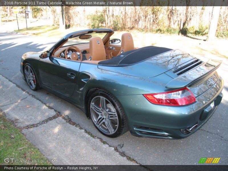 Malachite Green Metallic / Natural Brown 2008 Porsche 911 Turbo Cabriolet