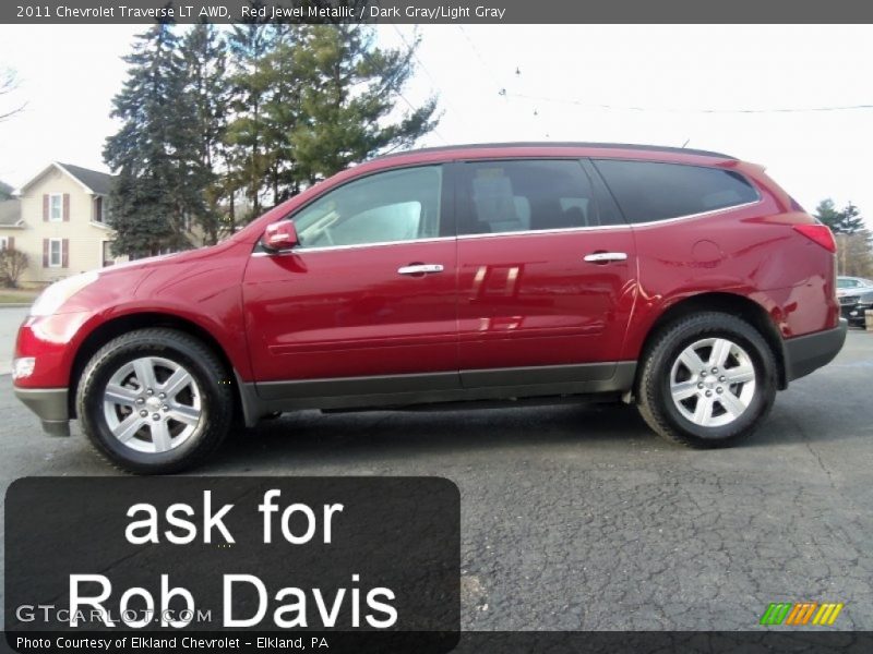 Red Jewel Metallic / Dark Gray/Light Gray 2011 Chevrolet Traverse LT AWD