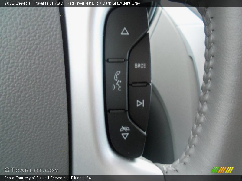 Red Jewel Metallic / Dark Gray/Light Gray 2011 Chevrolet Traverse LT AWD