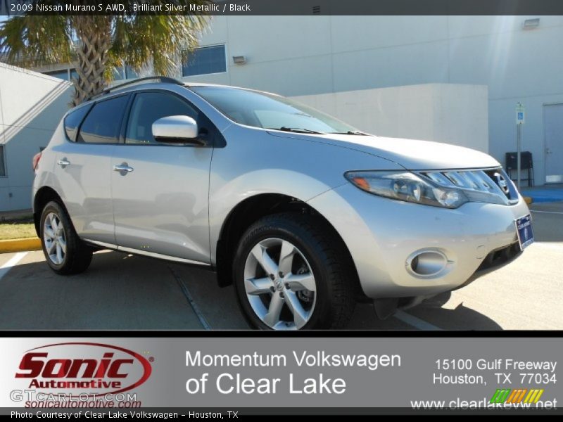 Brilliant Silver Metallic / Black 2009 Nissan Murano S AWD