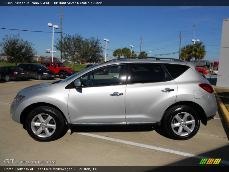 Brilliant Silver Metallic / Black 2009 Nissan Murano S AWD