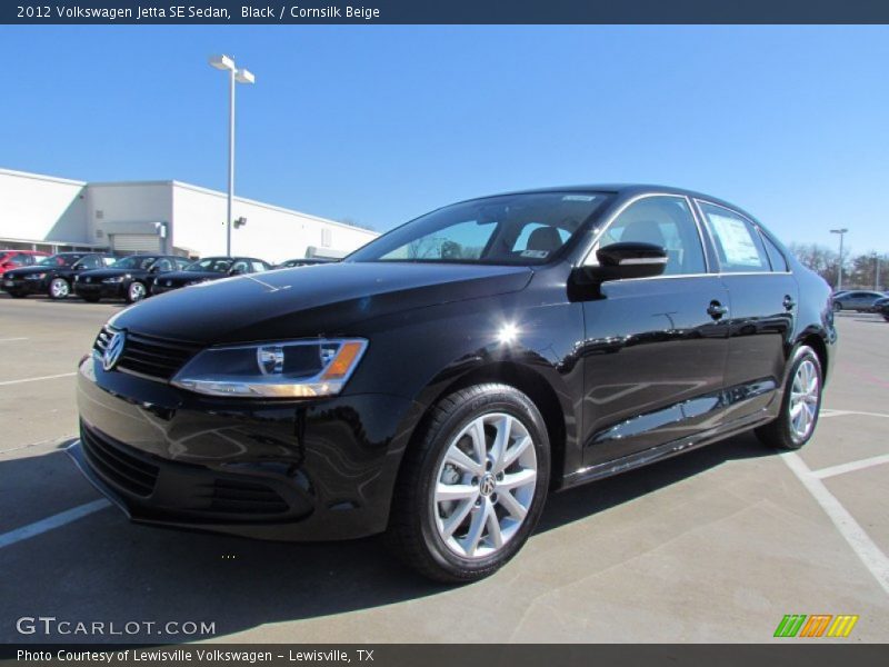 Black / Cornsilk Beige 2012 Volkswagen Jetta SE Sedan