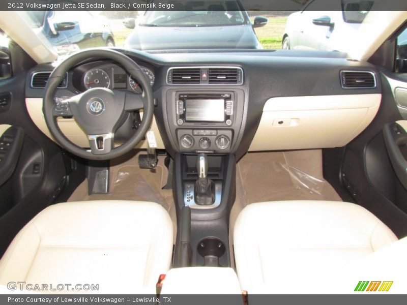 Black / Cornsilk Beige 2012 Volkswagen Jetta SE Sedan