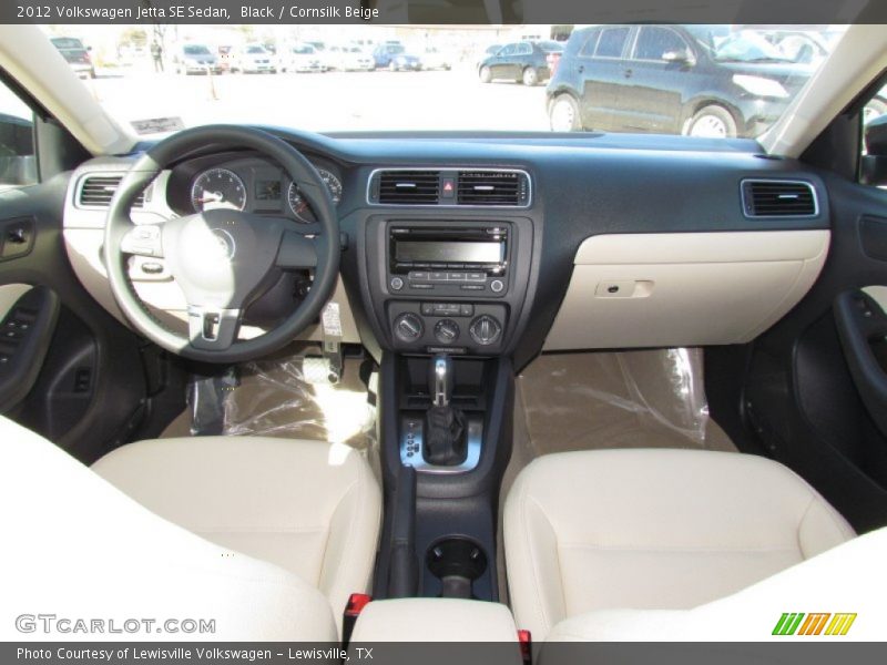 Black / Cornsilk Beige 2012 Volkswagen Jetta SE Sedan