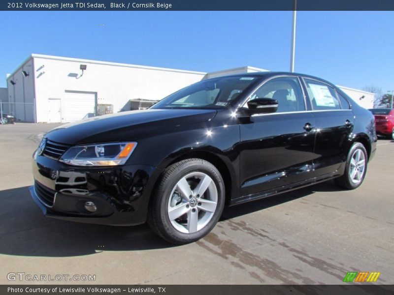 Black / Cornsilk Beige 2012 Volkswagen Jetta TDI Sedan