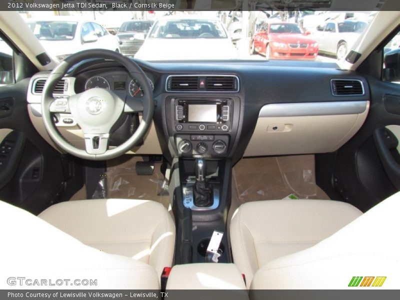 Black / Cornsilk Beige 2012 Volkswagen Jetta TDI Sedan