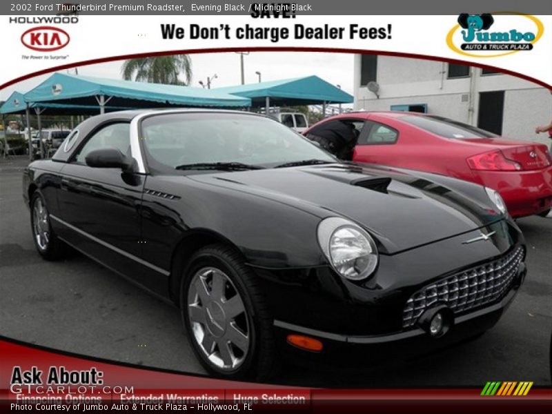 Evening Black / Midnight Black 2002 Ford Thunderbird Premium Roadster