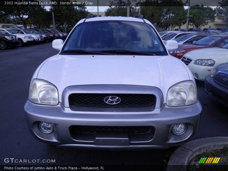 Nordic White / Gray 2002 Hyundai Santa Fe LX AWD