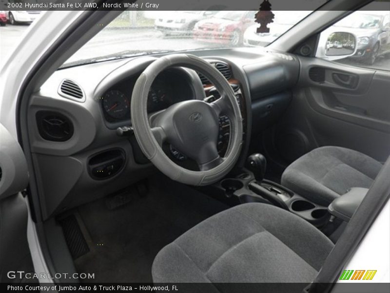 Nordic White / Gray 2002 Hyundai Santa Fe LX AWD