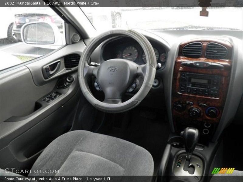 Nordic White / Gray 2002 Hyundai Santa Fe LX AWD