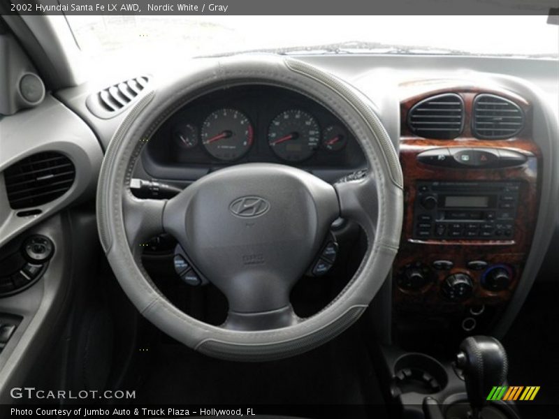 Nordic White / Gray 2002 Hyundai Santa Fe LX AWD
