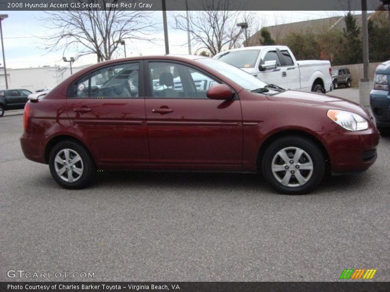 Wine Red / Gray 2008 Hyundai Accent GLS Sedan