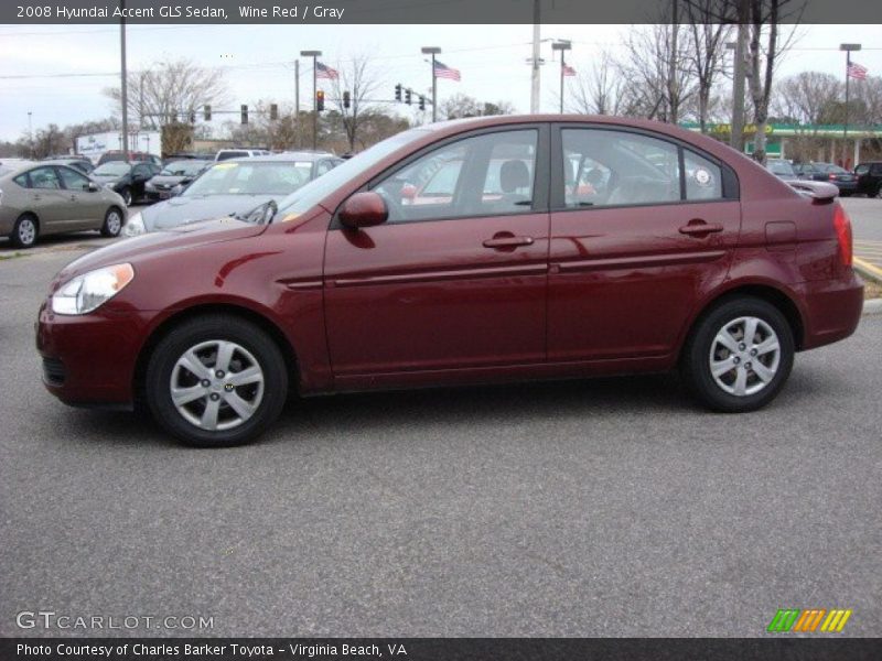 Wine Red / Gray 2008 Hyundai Accent GLS Sedan