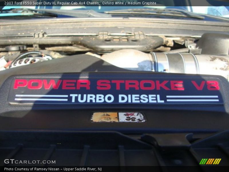 Oxford White / Medium Graphite 2003 Ford F550 Super Duty XL Regular Cab 4x4 Chassis