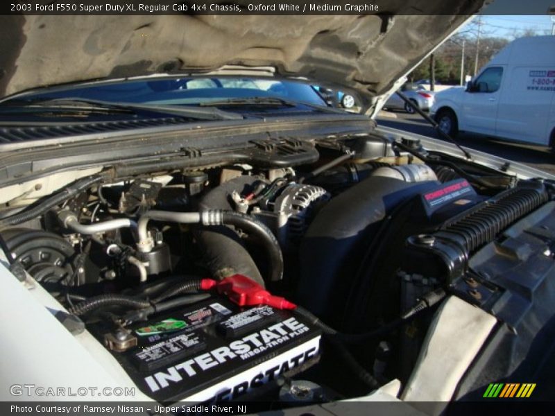 Oxford White / Medium Graphite 2003 Ford F550 Super Duty XL Regular Cab 4x4 Chassis