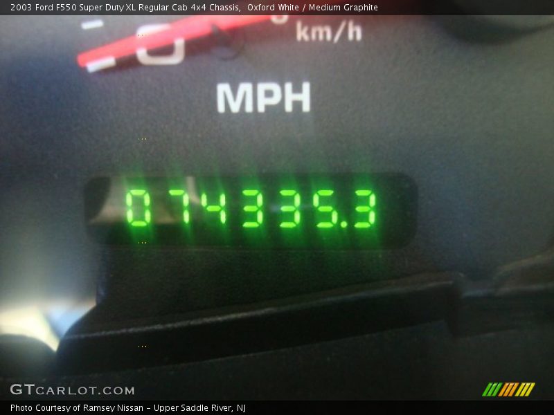Oxford White / Medium Graphite 2003 Ford F550 Super Duty XL Regular Cab 4x4 Chassis