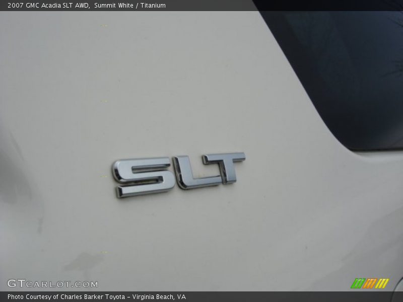 Summit White / Titanium 2007 GMC Acadia SLT AWD