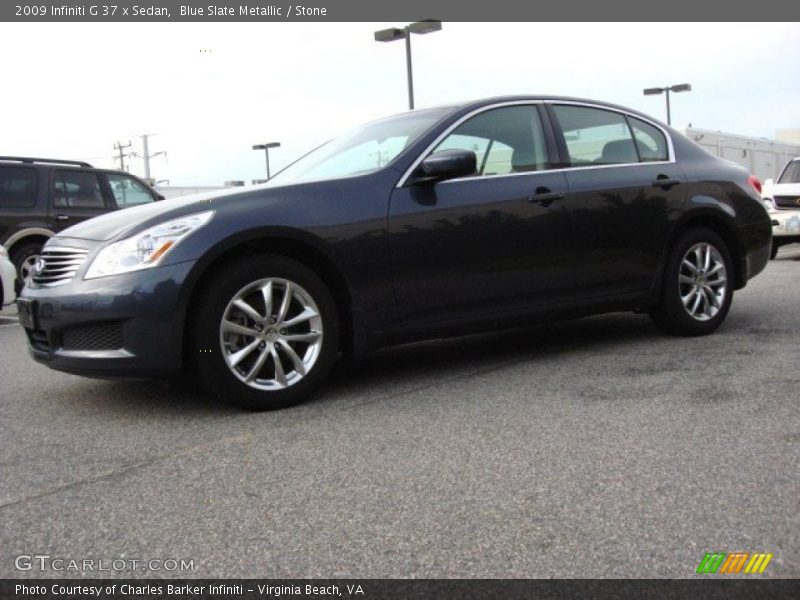 Blue Slate Metallic / Stone 2009 Infiniti G 37 x Sedan