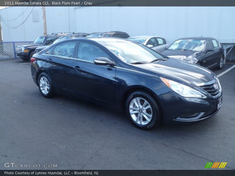 Black Plum Pearl / Gray 2011 Hyundai Sonata GLS