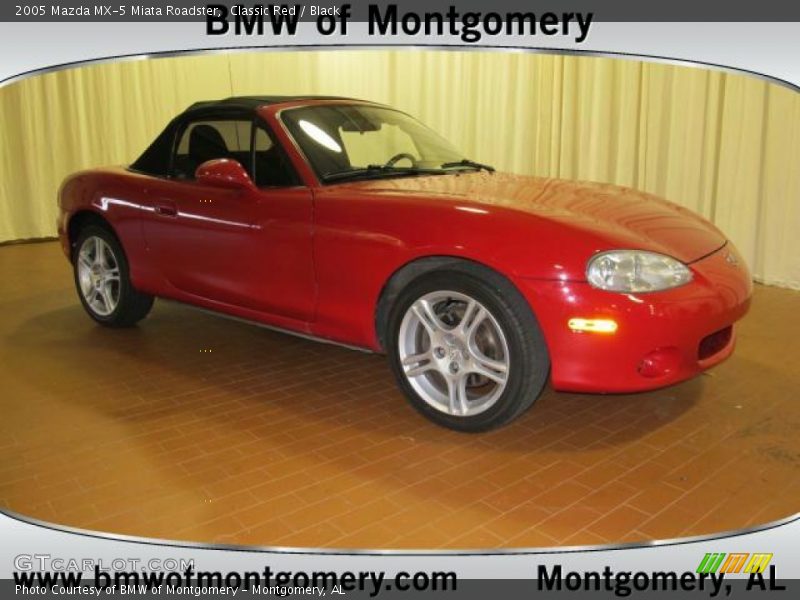 Classic Red / Black 2005 Mazda MX-5 Miata Roadster