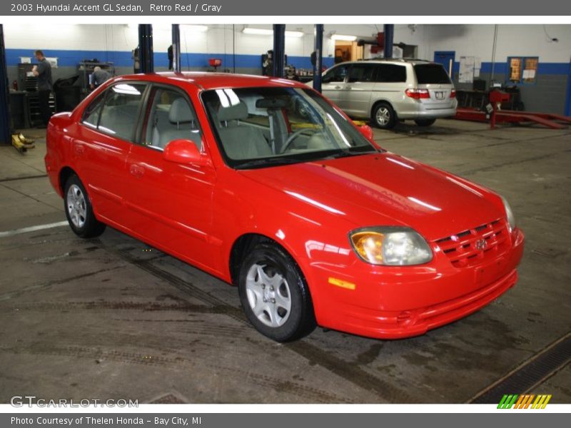 Retro Red / Gray 2003 Hyundai Accent GL Sedan