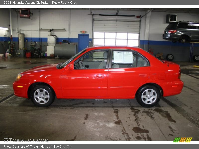 Retro Red / Gray 2003 Hyundai Accent GL Sedan