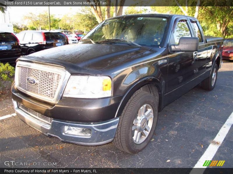 Dark Stone Metallic / Tan 2005 Ford F150 Lariat SuperCab