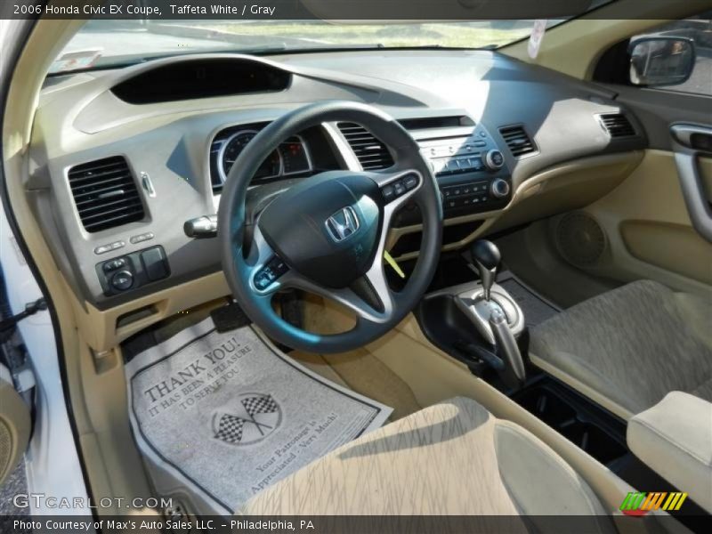 Taffeta White / Gray 2006 Honda Civic EX Coupe