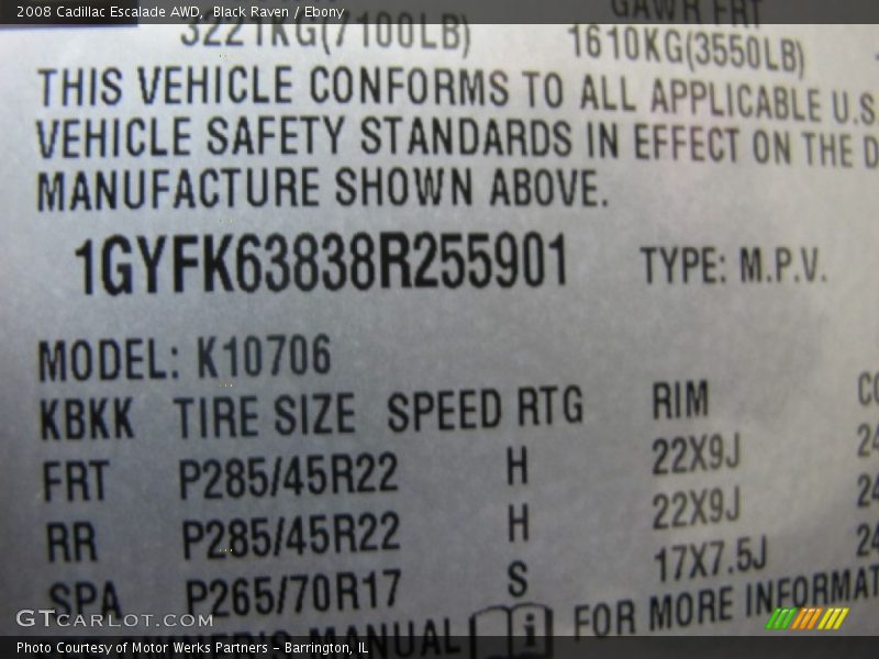 Black Raven / Ebony 2008 Cadillac Escalade AWD